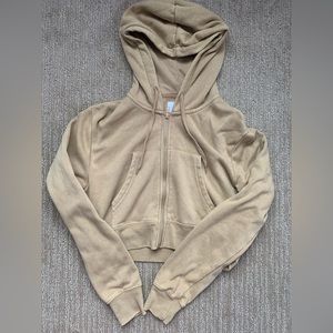 Zine cropped tan hoodie womens